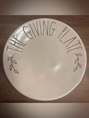 Rae Dunn Artisan Collection By Magenta THE GIVING PLATE Ceramic Platter 11”